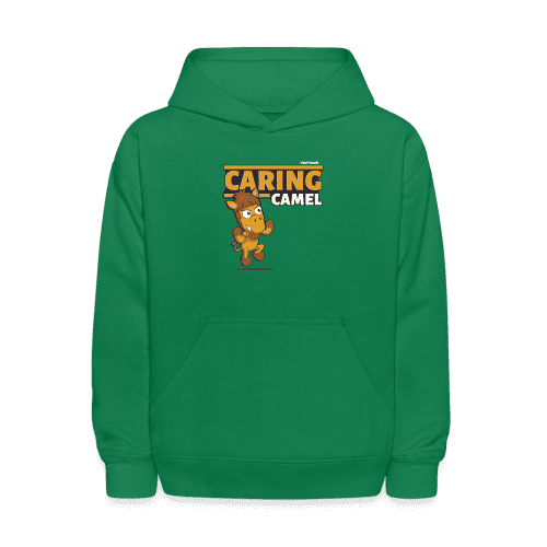 Caring Camel Character Comfort Kids Hoodie - kelly green