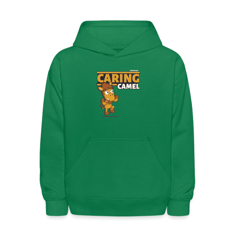 Caring Camel Character Comfort Kids Hoodie - kelly green