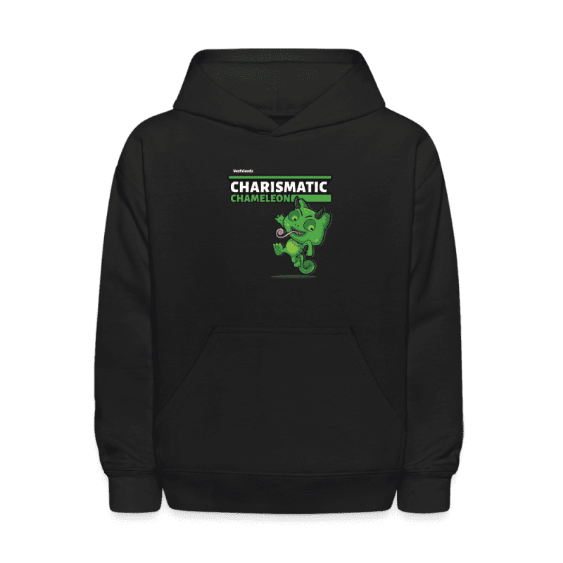 Charismatic Chameleon Character Comfort Kids Hoodie - black