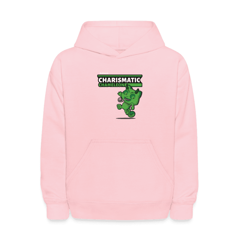 Charismatic Chameleon Character Comfort Kids Hoodie - pink