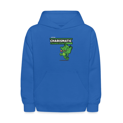 Charismatic Chameleon Character Comfort Kids Hoodie - royal blue