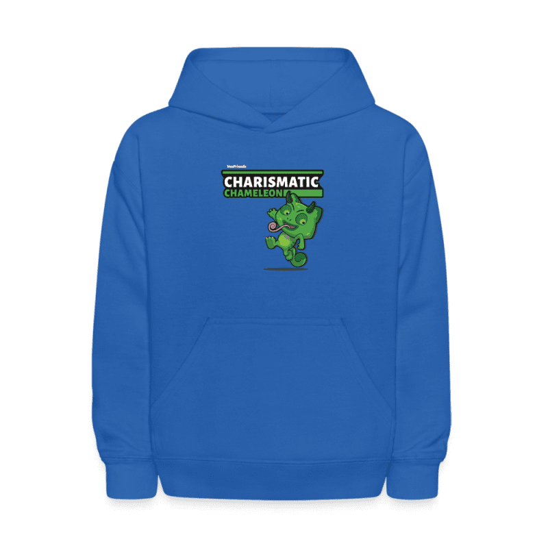 Charismatic Chameleon Character Comfort Kids Hoodie - royal blue