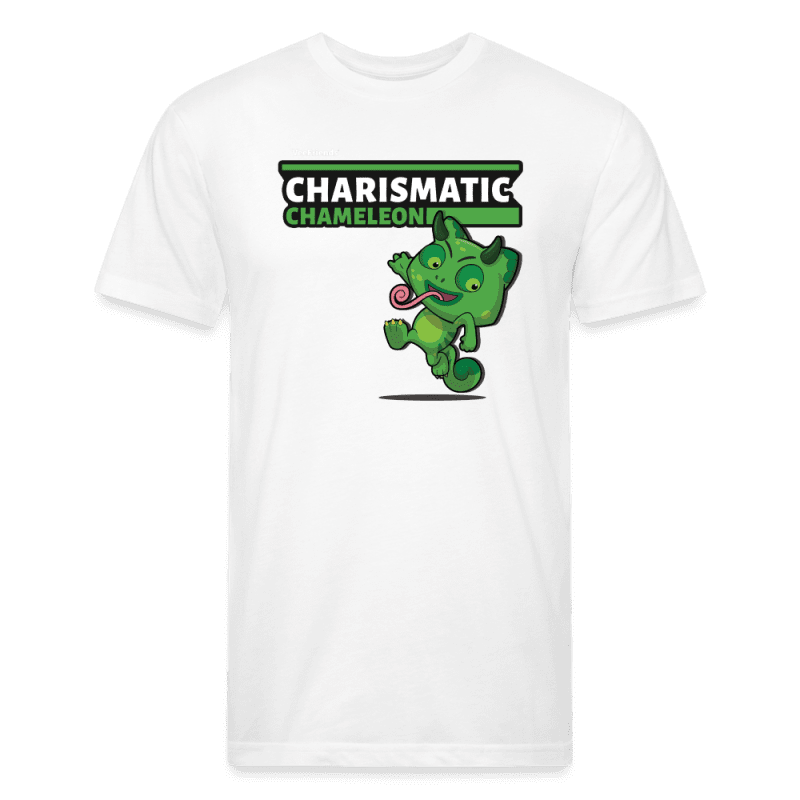 Charismatic Chameleon Character Comfort Adult Tee - white