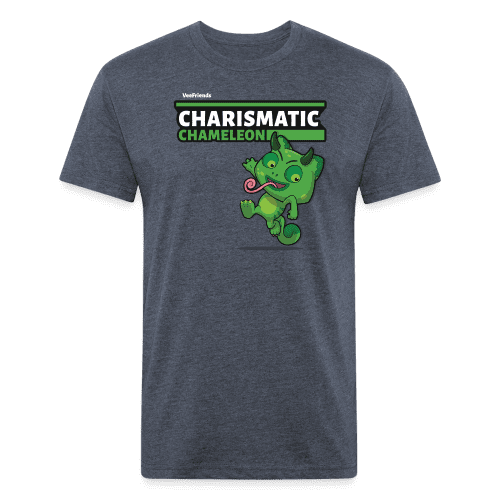 Charismatic Chameleon Character Comfort Adult Tee - heather navy