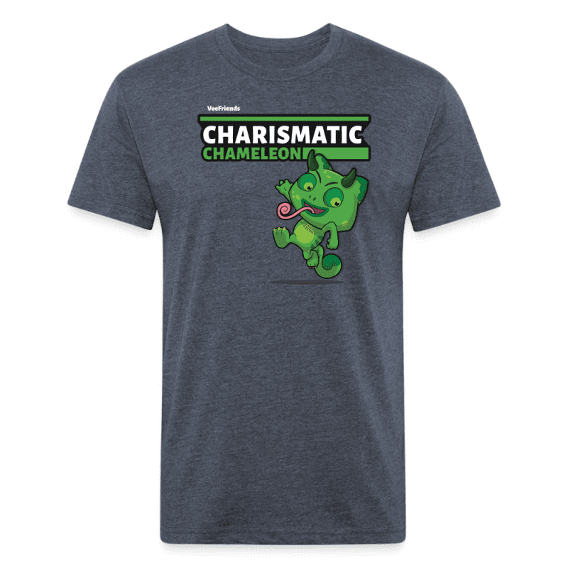 Charismatic Chameleon Character Comfort Adult Tee - heather navy