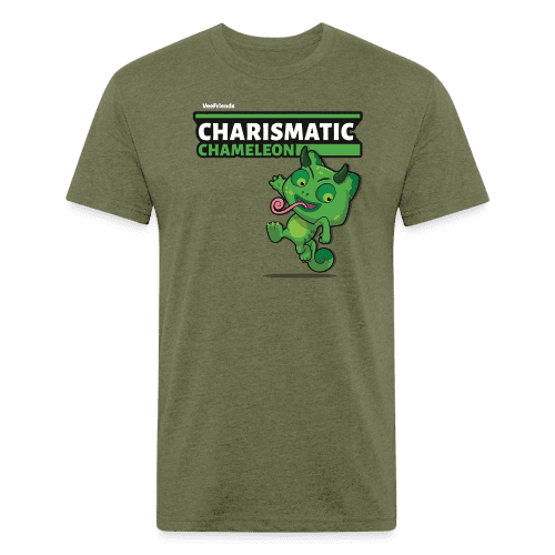 Charismatic Chameleon Character Comfort Adult Tee - heather military green