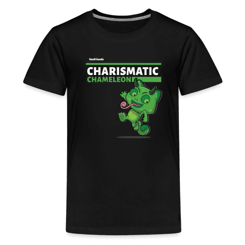 Charismatic Chameleon Character Comfort Kids Tee - black