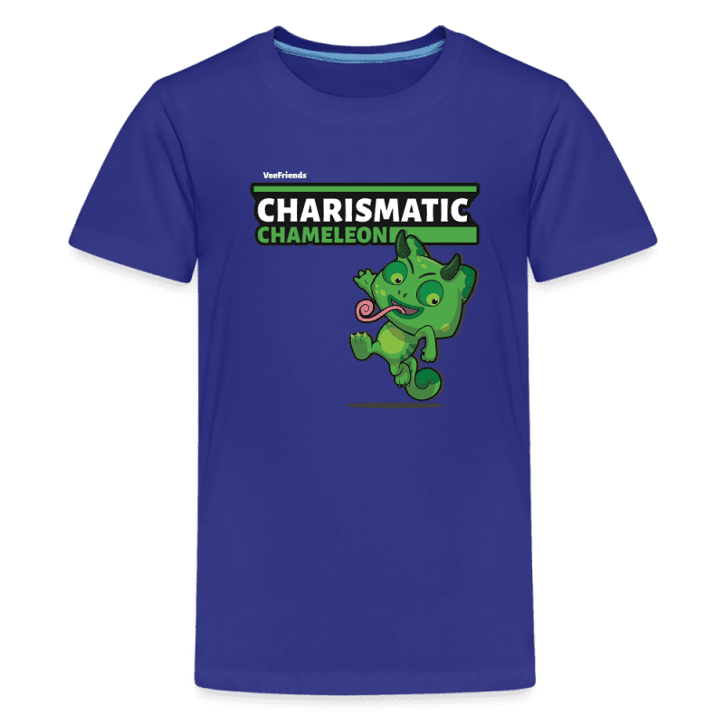 Charismatic Chameleon Character Comfort Kids Tee - royal blue