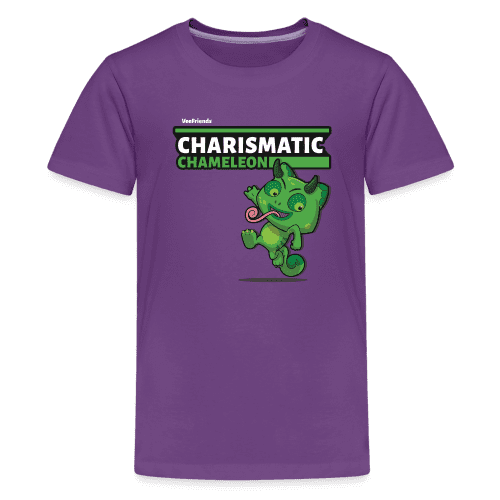 Charismatic Chameleon Character Comfort Kids Tee - purple