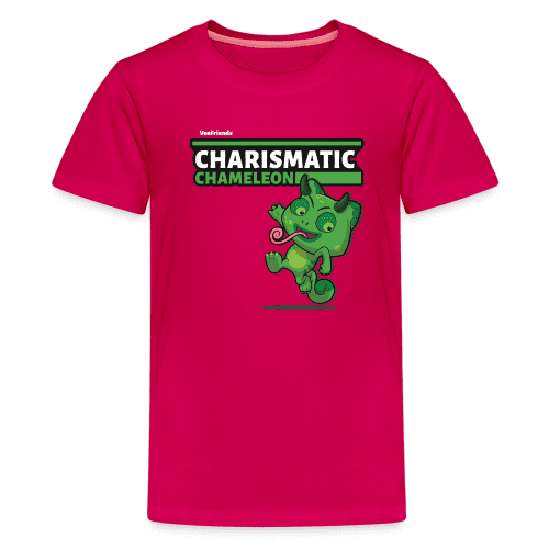 Charismatic Chameleon Character Comfort Kids Tee - dark pink