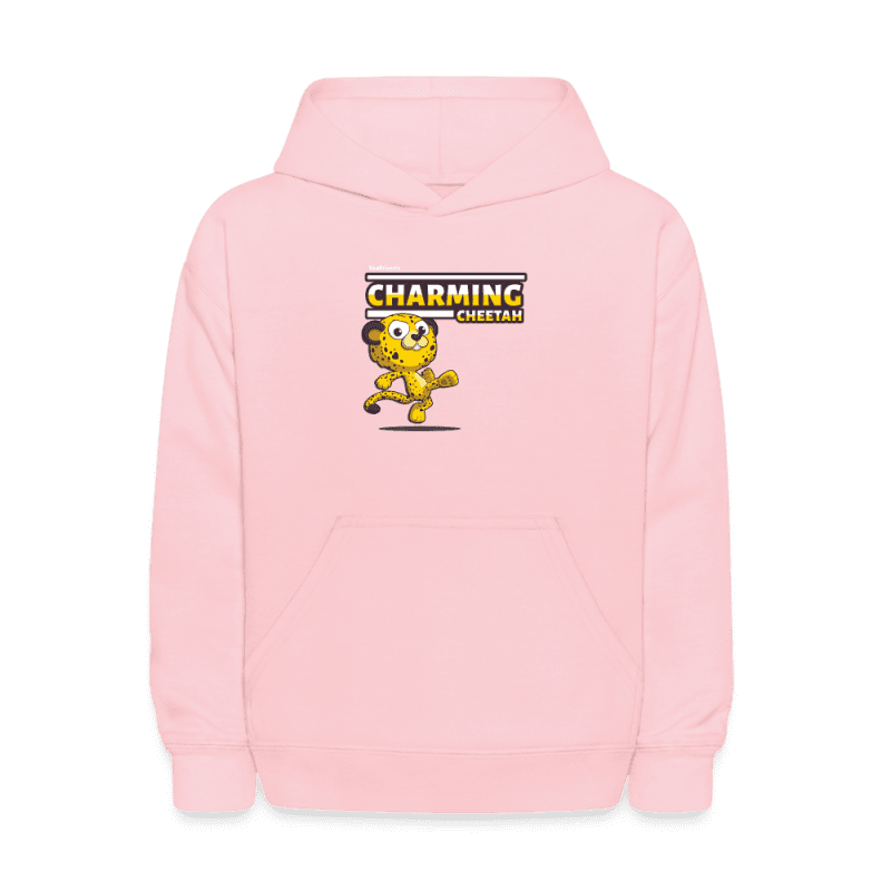 Charming Cheetah Character Comfort Kids Hoodie - pink