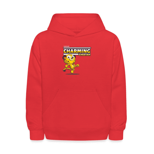 Charming Cheetah Character Comfort Kids Hoodie - red