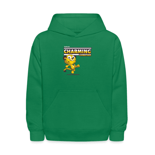 Charming Cheetah Character Comfort Kids Hoodie - kelly green