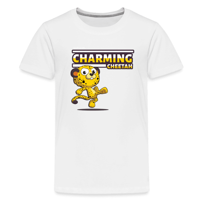 Charming Cheetah Character Comfort Kids Tee - white