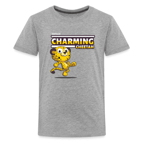 Charming Cheetah Character Comfort Kids Tee - heather gray