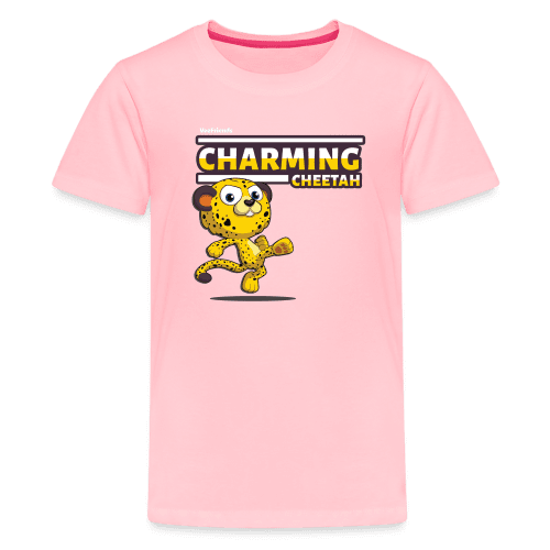 Charming Cheetah Character Comfort Kids Tee - pink