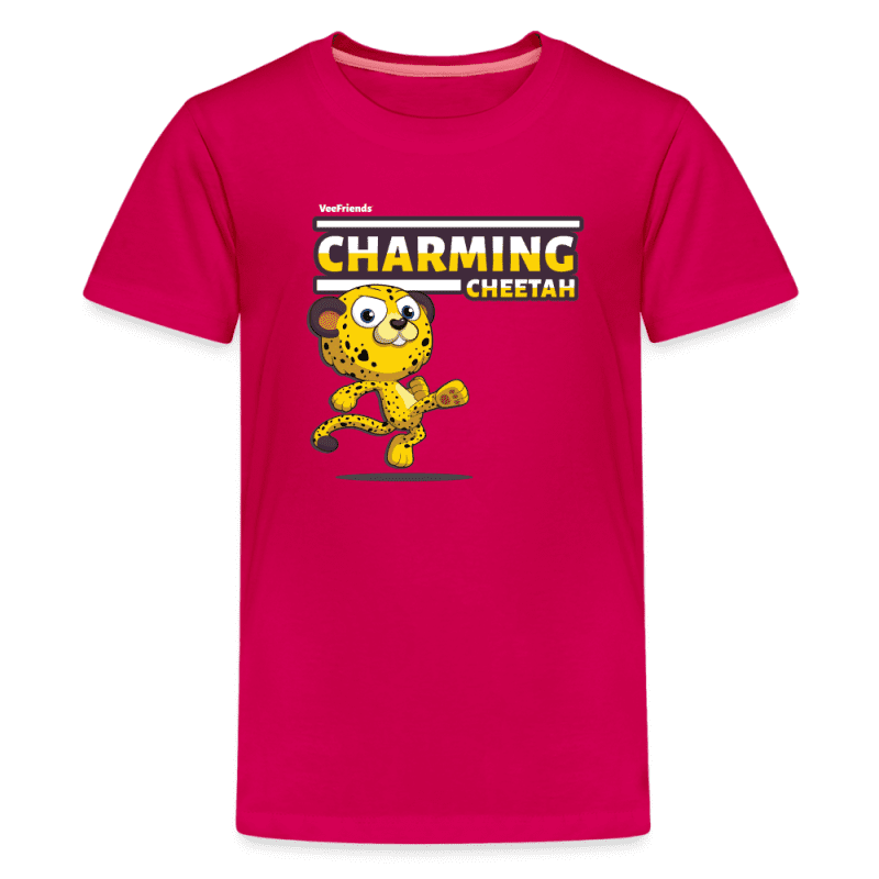 Charming Cheetah Character Comfort Kids Tee - dark pink