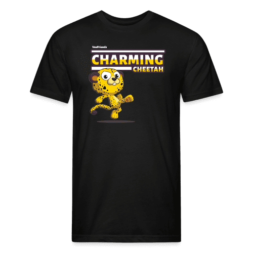 Charming Cheetah Character Comfort Adult Tee - black