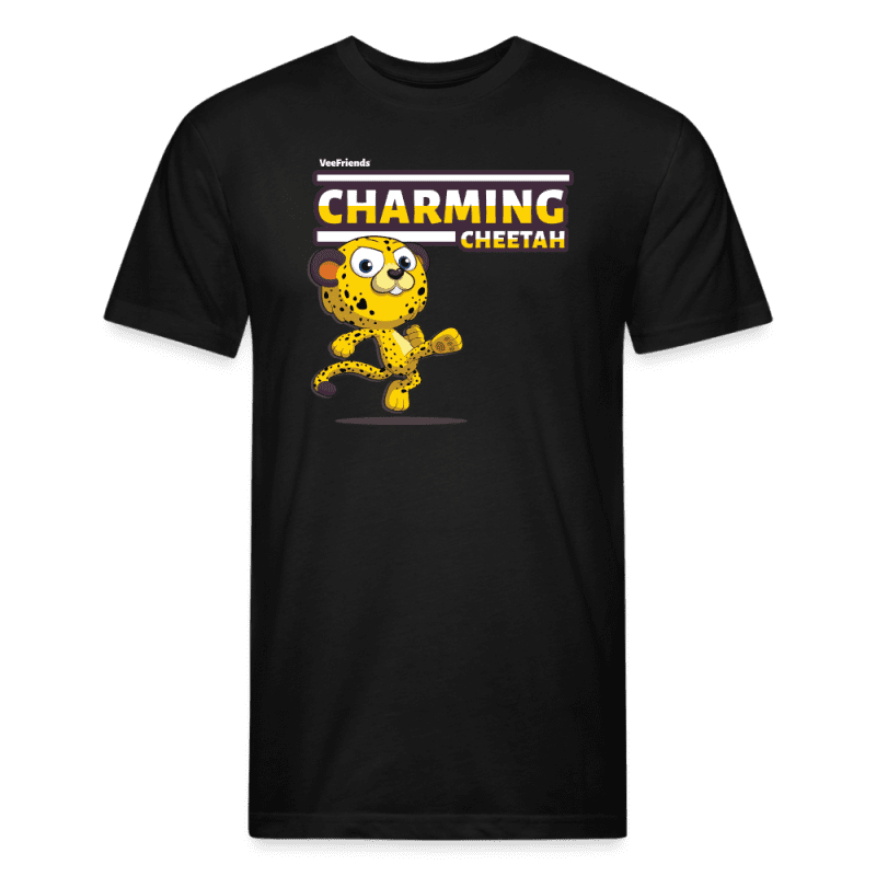 Charming Cheetah Character Comfort Adult Tee - black