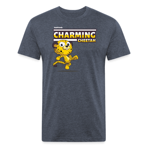 Charming Cheetah Character Comfort Adult Tee - heather navy