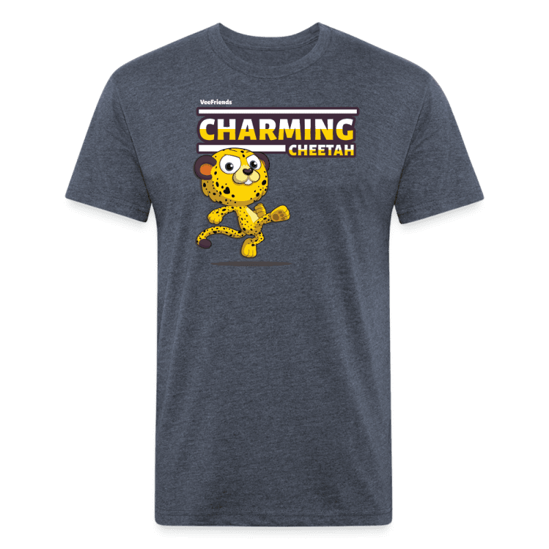 Charming Cheetah Character Comfort Adult Tee - heather navy