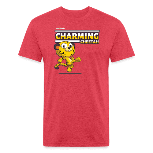 Charming Cheetah Character Comfort Adult Tee - heather red