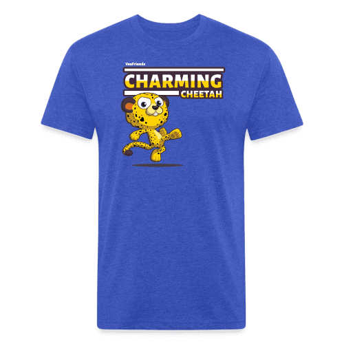 Charming Cheetah Character Comfort Adult Tee - heather royal