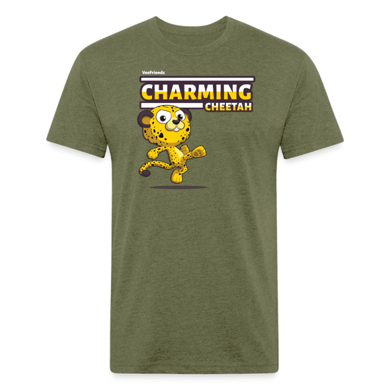 Charming Cheetah Character Comfort Adult Tee - heather military green