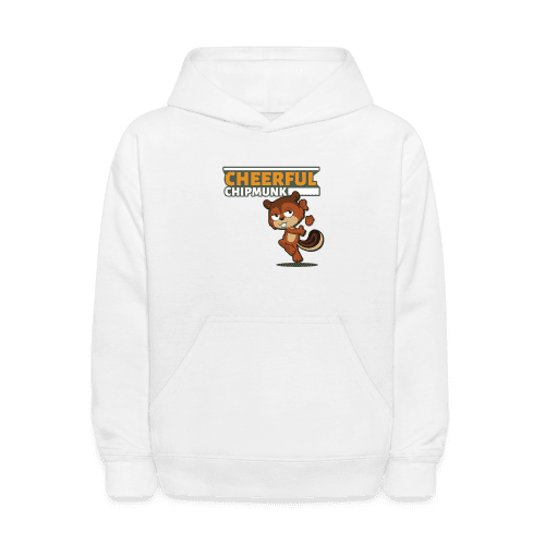 Cheerful Chipmunk Character Comfort Kids Hoodie - white