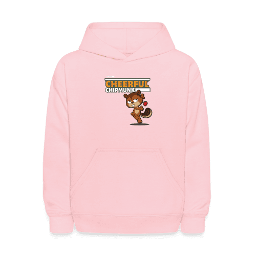 Cheerful Chipmunk Character Comfort Kids Hoodie - pink