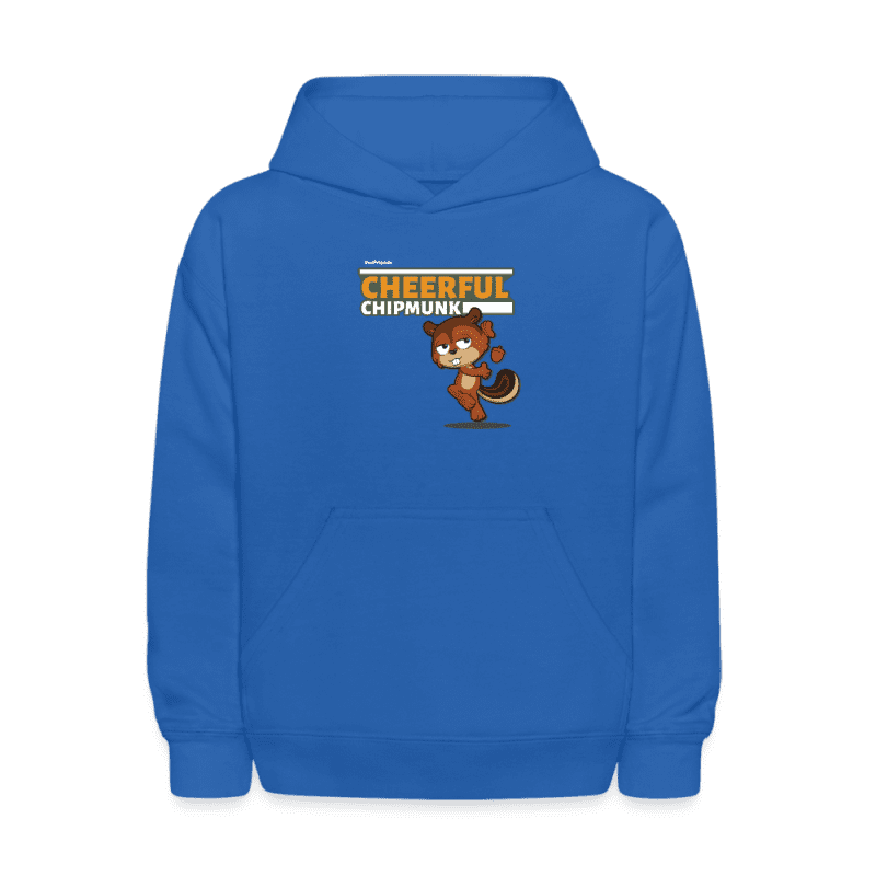 Cheerful Chipmunk Character Comfort Kids Hoodie - royal blue