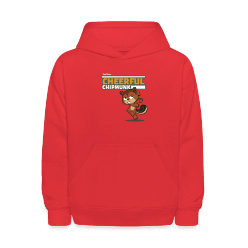 Cheerful Chipmunk Character Comfort Kids Hoodie - red