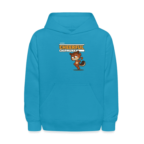 Cheerful Chipmunk Character Comfort Kids Hoodie - turquoise