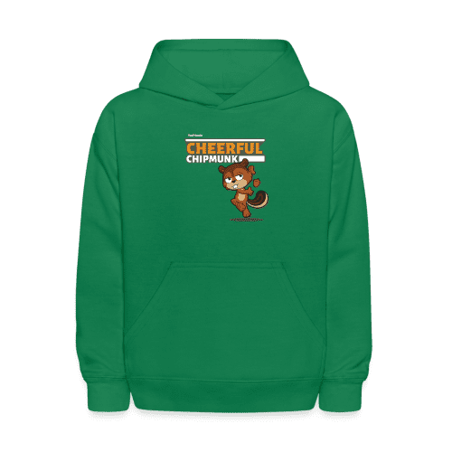 Cheerful Chipmunk Character Comfort Kids Hoodie - kelly green