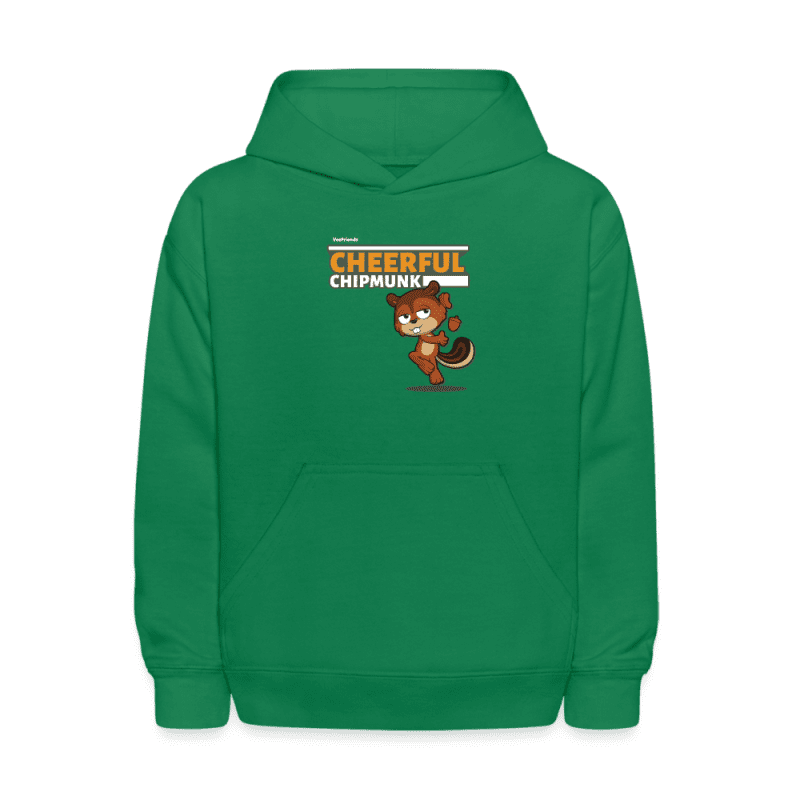 Cheerful Chipmunk Character Comfort Kids Hoodie - kelly green