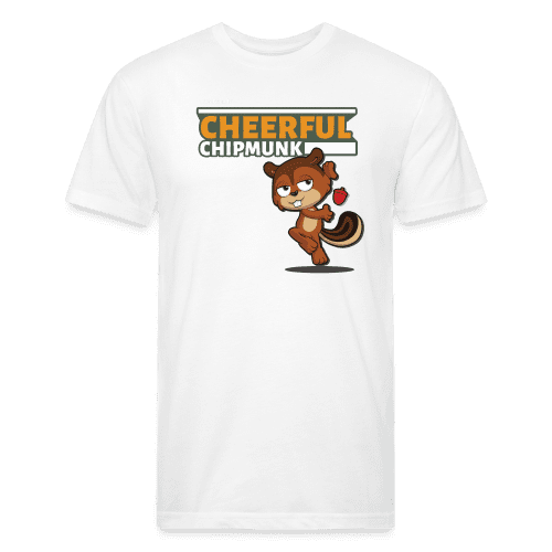 Cheerful Chipmunk Character Comfort Adult Tee - white