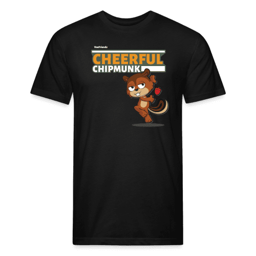 Cheerful Chipmunk Character Comfort Adult Tee - black