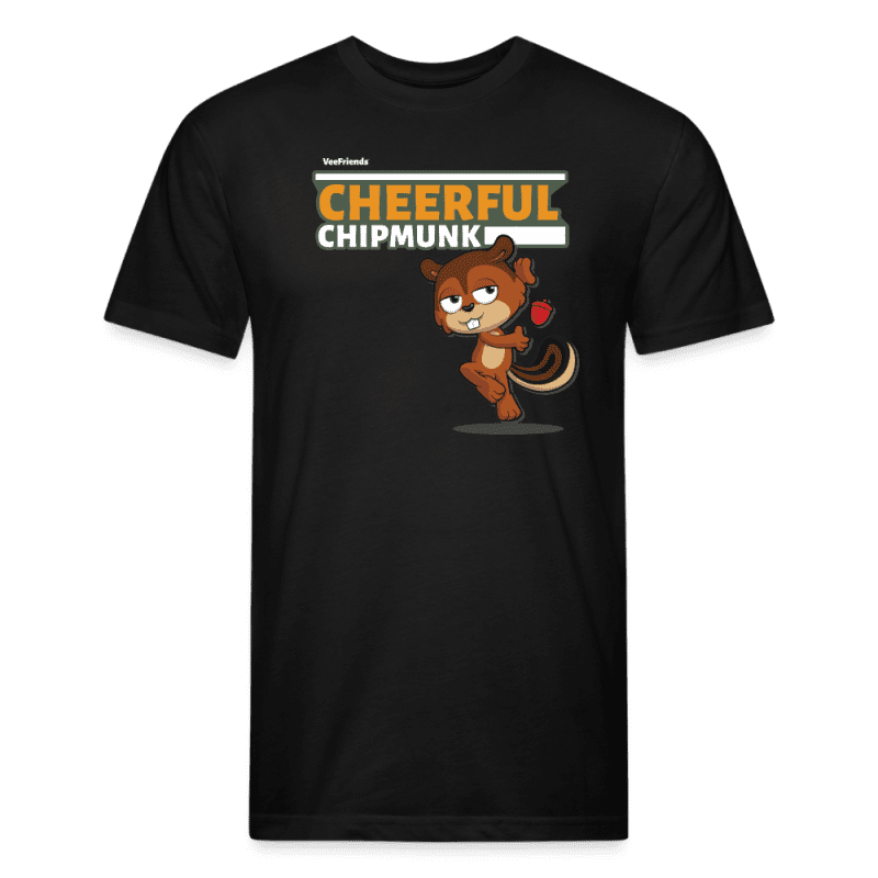 Cheerful Chipmunk Character Comfort Adult Tee - black