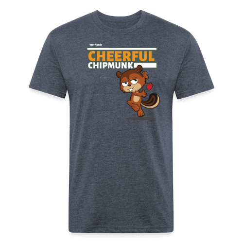 Cheerful Chipmunk Character Comfort Adult Tee - heather navy