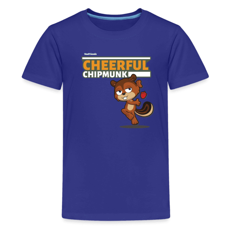 Cheerful Chipmunk Character Comfort Kids Tee - royal blue