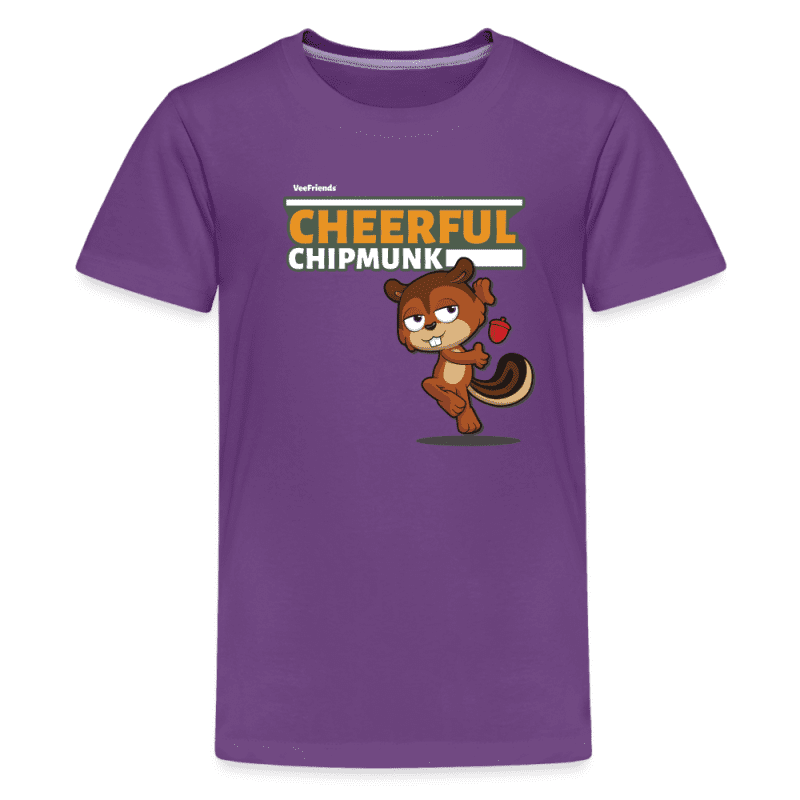 Cheerful Chipmunk Character Comfort Kids Tee - purple