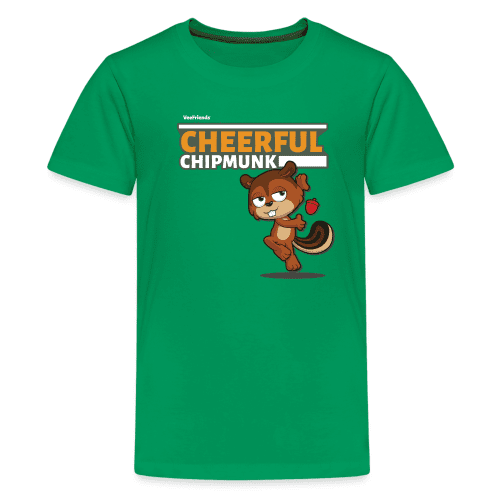 Cheerful Chipmunk Character Comfort Kids Tee - kelly green