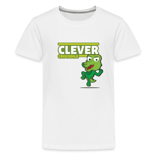 Clever Crocodile Character Comfort Kids Tee - white