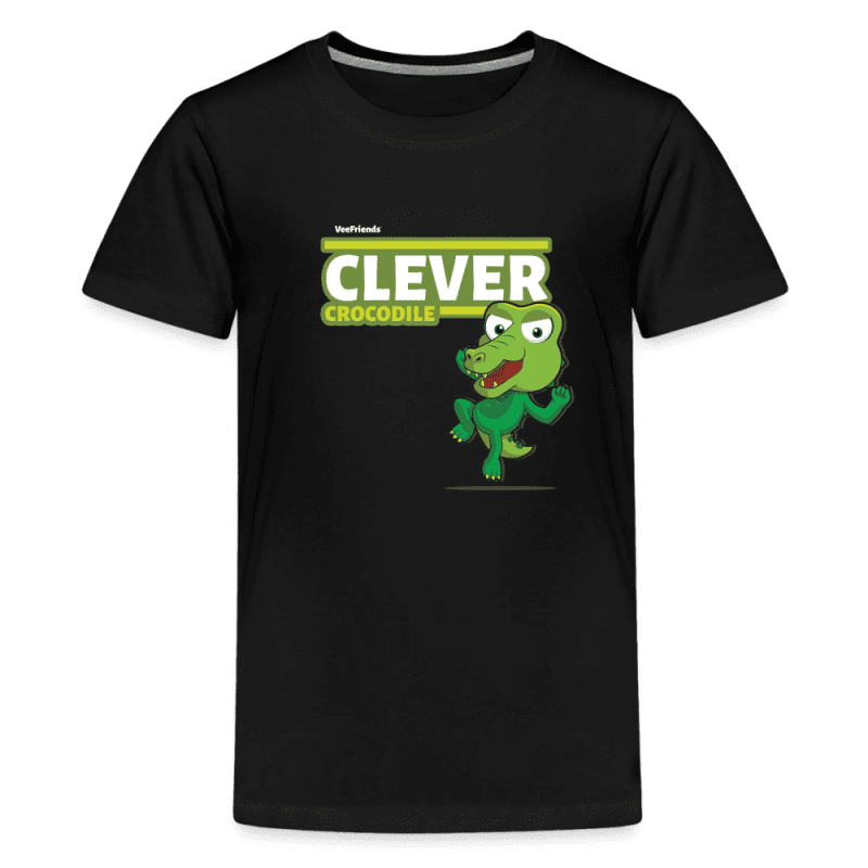 Clever Crocodile Character Comfort Kids Tee - black