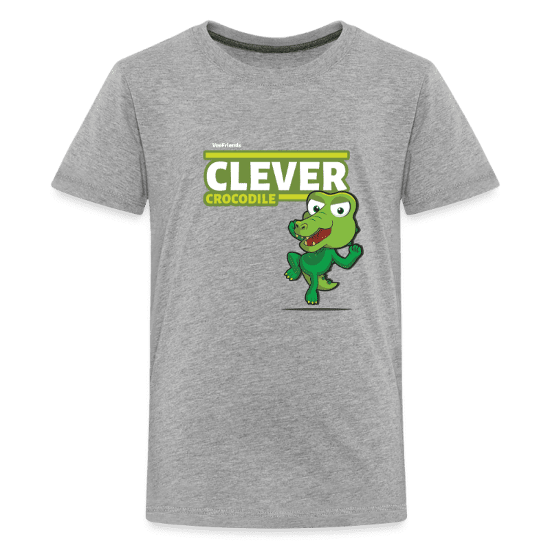 Clever Crocodile Character Comfort Kids Tee - heather gray