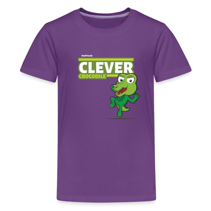 Clever Crocodile Character Comfort Kids Tee - purple