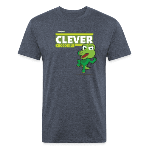 Clever Crocodile Character Comfort Adult Tee - heather navy