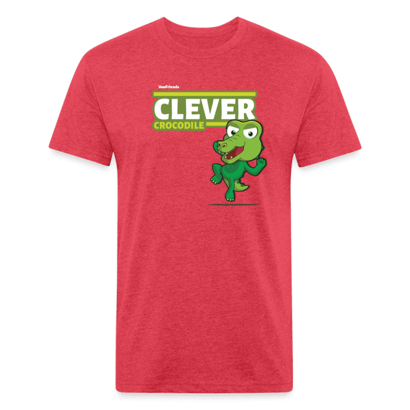 Clever Crocodile Character Comfort Adult Tee - heather red