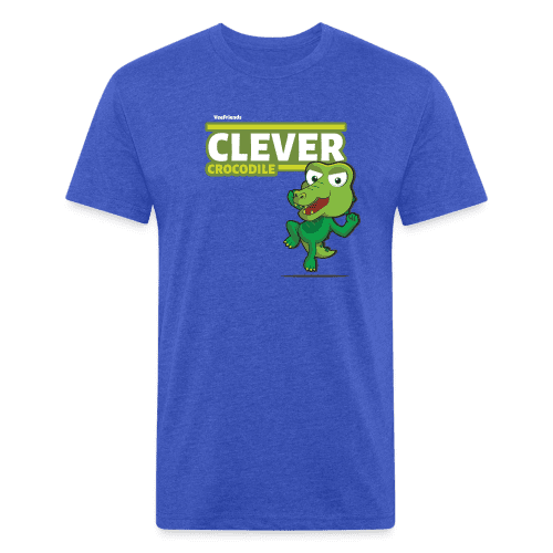 Clever Crocodile Character Comfort Adult Tee - heather royal