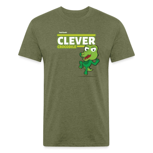 Clever Crocodile Character Comfort Adult Tee - heather military green